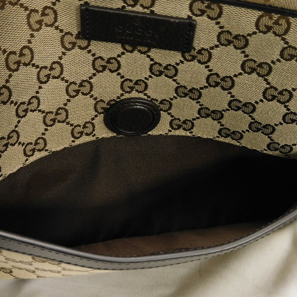 GUCCI Shoulder Bag 449173 KY9KN 9886 GG canvas x calf leather beige Logo embossing GG canvas messenger bag