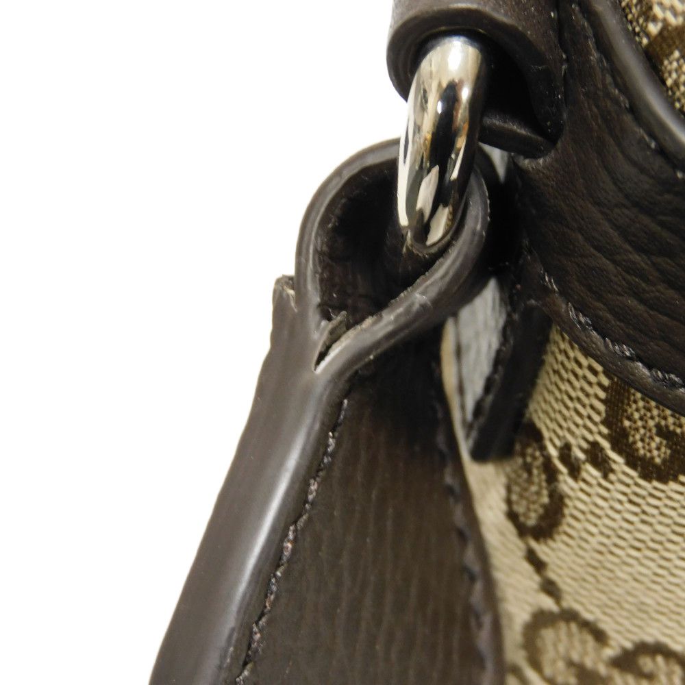 GUCCI Shoulder Bag 449173 KY9KN 9886 GG canvas x calf leather beige Logo embossing GG canvas messenger bag