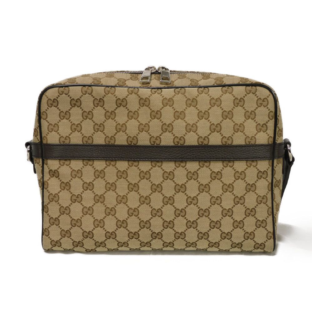 GUCCI Shoulder Bag 449173 KY9KN 9886 GG canvas x calf leather beige Logo embossing GG canvas messenger bag
