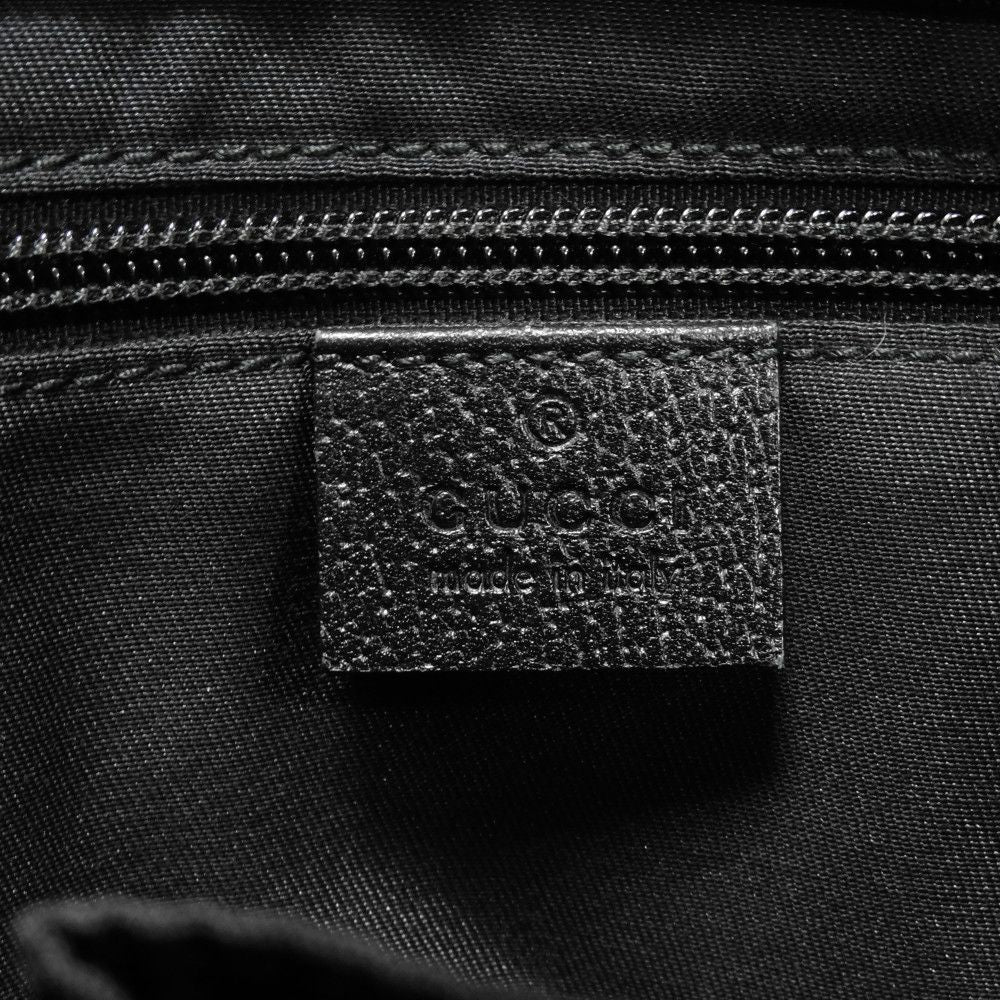 GUCCI Shoulder Bag 256100 GG canvas x calf leather black Logo embossing GG canvas messenger bag