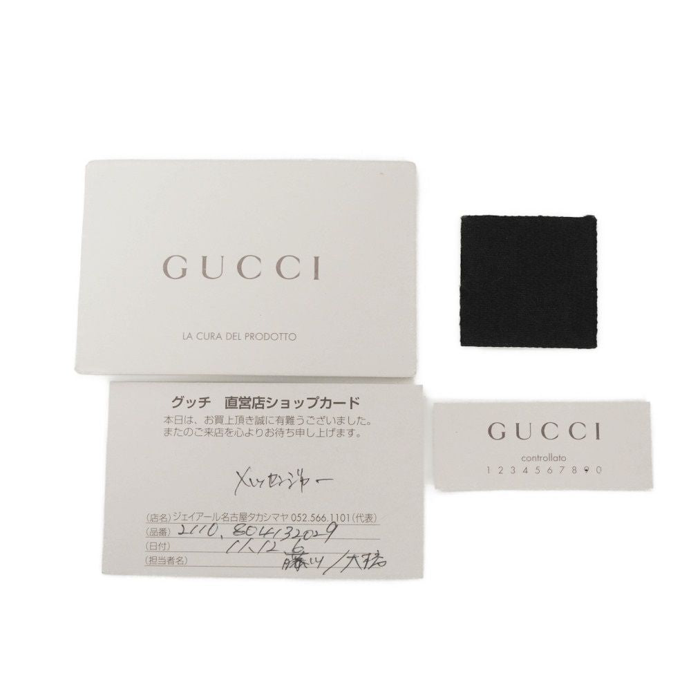 GUCCI Shoulder Bag 256100 GG canvas x calf leather black Logo embossing GG canvas messenger bag