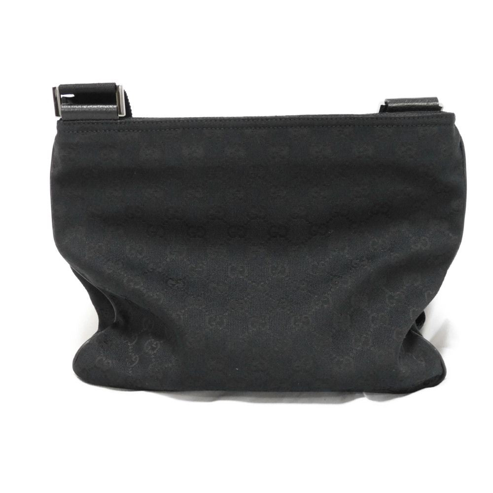 GUCCI Shoulder Bag 256100 GG canvas x calf leather black Logo embossing GG canvas messenger bag