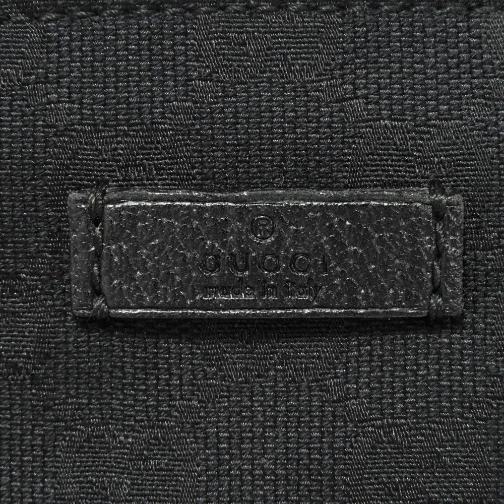GUCCI Shoulder Bag 256100 GG canvas x calf leather black Logo embossing GG canvas messenger bag
