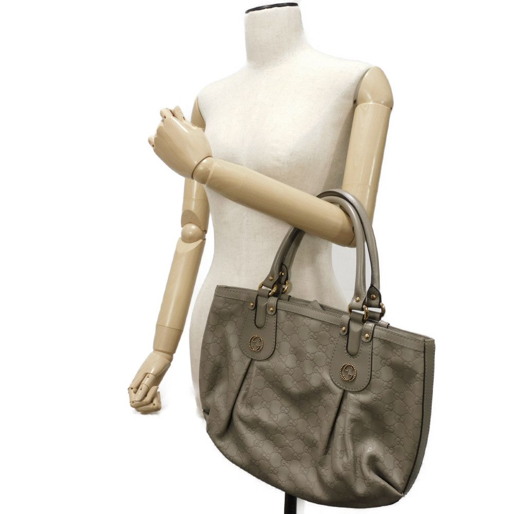 GUCCI Tote Bag 269953 Calf leather (embossed) gray GG Shima Guccissima Scarlet Tote