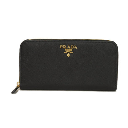 PRADA Long Wallet Purse 1ML506 ZLP F061H Safiano leather (stamped) Nero Ibisco Black Zip Around RFID Unused logo Saffiano zip around wallet unisex(Unisex) Used Authentic