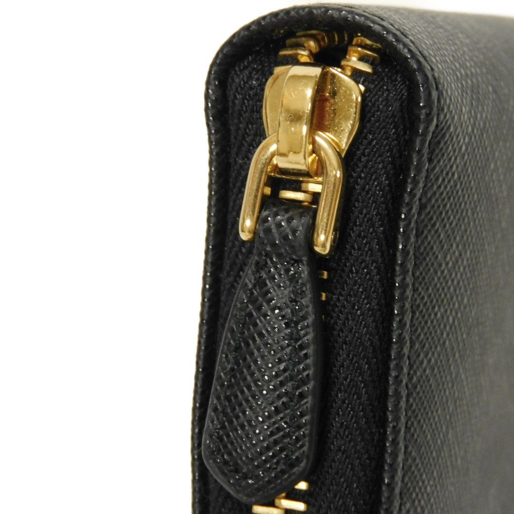 PRADA Long Wallet Purse 1ML506 ZLP F061H Safiano leather (stamped) Nero Ibisco Black Zip Around RFID Unused logo Saffiano zip around wallet unisex(Unisex) Used Authentic