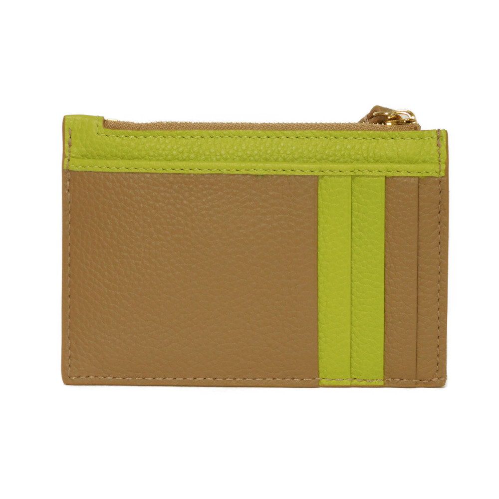 GUCCI Coin case 837966 AAE5F 2843 Calf leather (embossed) beige Current Bicolor Green Keyring Unused GG Marmont Double G Zip Key Pouch unisex(Unisex) Used Authentic