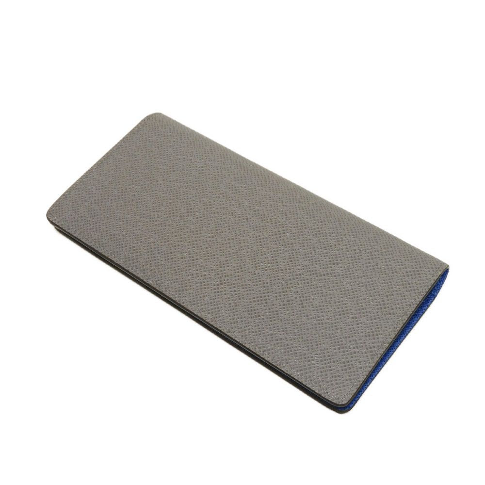 LOUIS VUITTON Long Wallet Purse M11580 Taiga Leather Gris Roche New Griloche Gray Blue Bicolor RFID Taiga Portefeuille Blaza NM mens Used Authentic