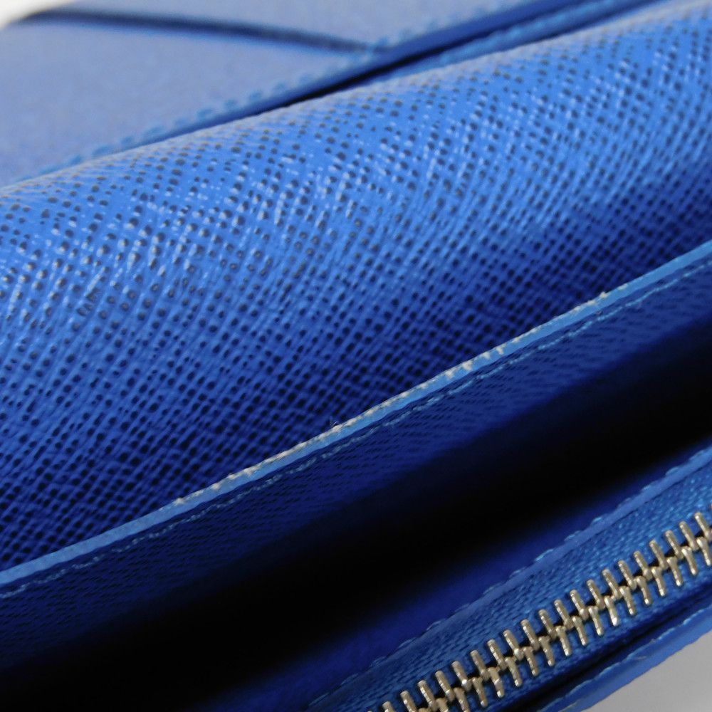 LOUIS VUITTON Long Wallet Purse M11580 Taiga Leather Gris Roche New Griloche Gray Blue Bicolor RFID Taiga Portefeuille Blaza NM mens Used Authentic