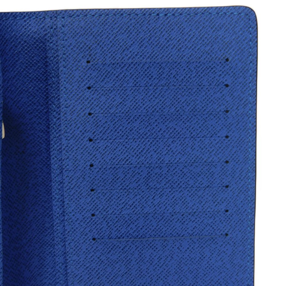 LOUIS VUITTON Long Wallet Purse M11580 Taiga Leather Gris Roche New Griloche Gray Blue Bicolor RFID Taiga Portefeuille Blaza NM mens Used Authentic