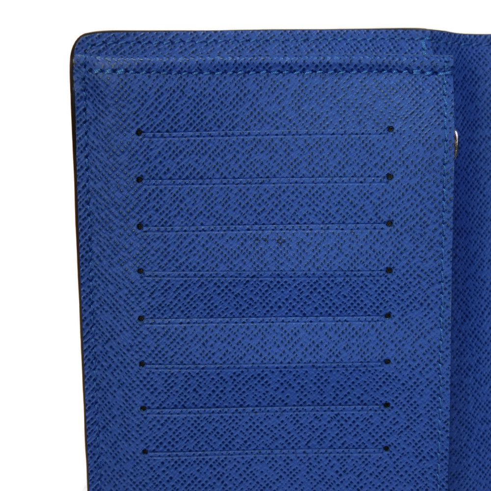 LOUIS VUITTON Long Wallet Purse M11580 Taiga Leather Gris Roche New Griloche Gray Blue Bicolor RFID Taiga Portefeuille Blaza NM mens Used Authentic