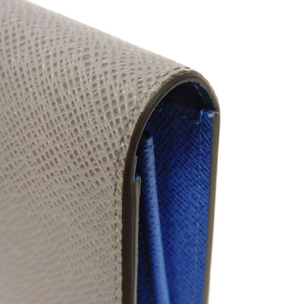 LOUIS VUITTON Long Wallet Purse M11580 Taiga Leather Gris Roche New Griloche Gray Blue Bicolor RFID Taiga Portefeuille Blaza NM mens Used Authentic