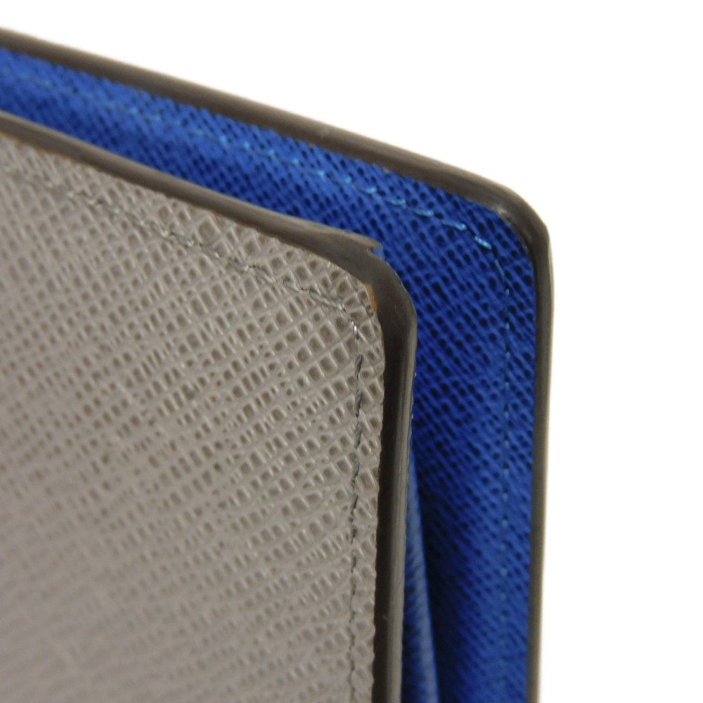 LOUIS VUITTON Long Wallet Purse M11580 Taiga Leather Gris Roche New Griloche Gray Blue Bicolor RFID Taiga Portefeuille Blaza NM mens Used Authentic