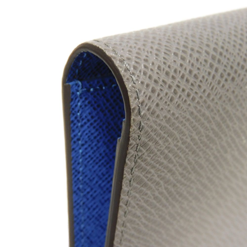 LOUIS VUITTON Long Wallet Purse M11580 Taiga Leather Gris Roche New Griloche Gray Blue Bicolor RFID Taiga Portefeuille Blaza NM mens Used Authentic