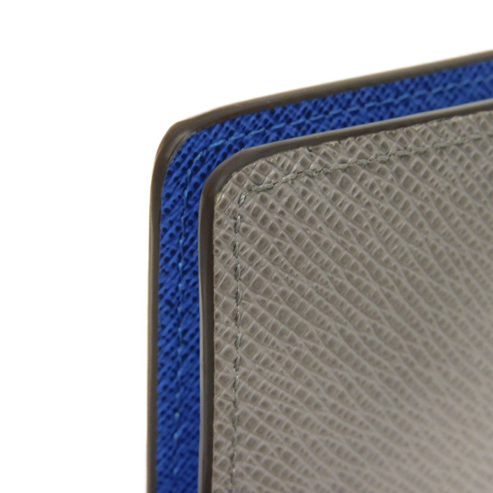 LOUIS VUITTON Long Wallet Purse M11580 Taiga Leather Gris Roche New Griloche Gray Blue Bicolor RFID Taiga Portefeuille Blaza NM mens Used Authentic