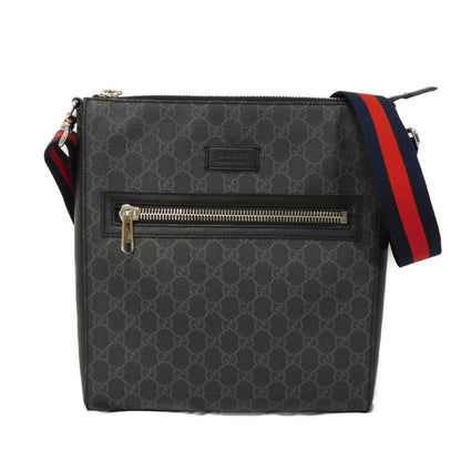 GUCCI Shoulder Bag 474137 K5RLN 1095 GG Supreme canvas (polyurethane processing) x Calfskin leather black Logo embossing GG Supreme Messenger Bag