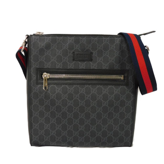 GUCCI Shoulder Bag 474137 K5RLN 1095 GG Supreme canvas (polyurethane processing) x Calfskin leather black Logo embossing GG Supreme Messenger Bag