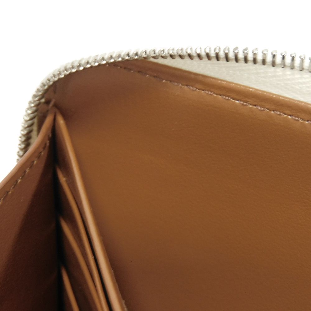CELINE Long Wallet Purse 10B552BZR.04LE Triomphe canvas (coated) x calfskin Ecru Triomphe Large zip wallet