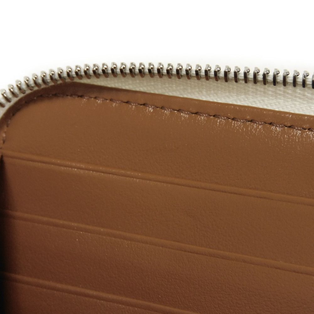 CELINE Long Wallet Purse 10B552BZR.04LE Triomphe canvas (coated) x calfskin Ecru Triomphe Large zip wallet
