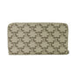 CELINE Long Wallet Purse 10B552BZR.04LE Triomphe canvas (coated) x calfskin Ecru Triomphe Large zip wallet