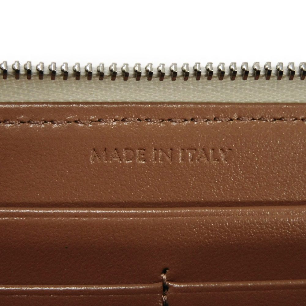 CELINE Long Wallet Purse 10B552BZR.04LE Triomphe canvas (coated) x calfskin Ecru Triomphe Large zip wallet