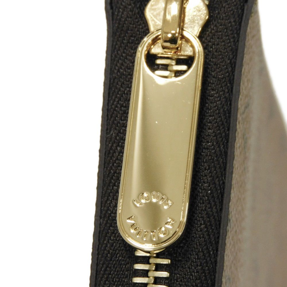 LOUIS VUITTON Long Wallet Purse M82444 Monogram Reverse Canvas x Grained Leather Brown Monogram reverse Zippy wallet