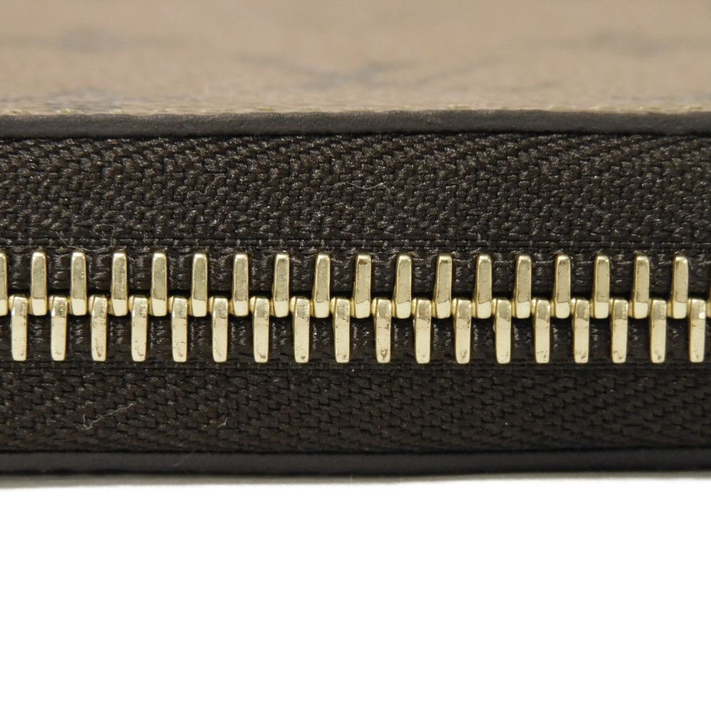 LOUIS VUITTON Long Wallet Purse M82444 Monogram Reverse Canvas x Grained Leather Brown Monogram reverse Zippy wallet