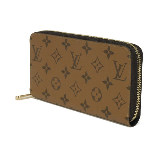 LOUIS VUITTON Long Wallet Purse M82444 Monogram Reverse Canvas x Grained Leather Brown Monogram reverse Zippy wallet