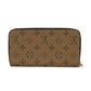 LOUIS VUITTON Long Wallet Purse M82444 Monogram Reverse Canvas x Grained Leather Brown Monogram reverse Zippy wallet