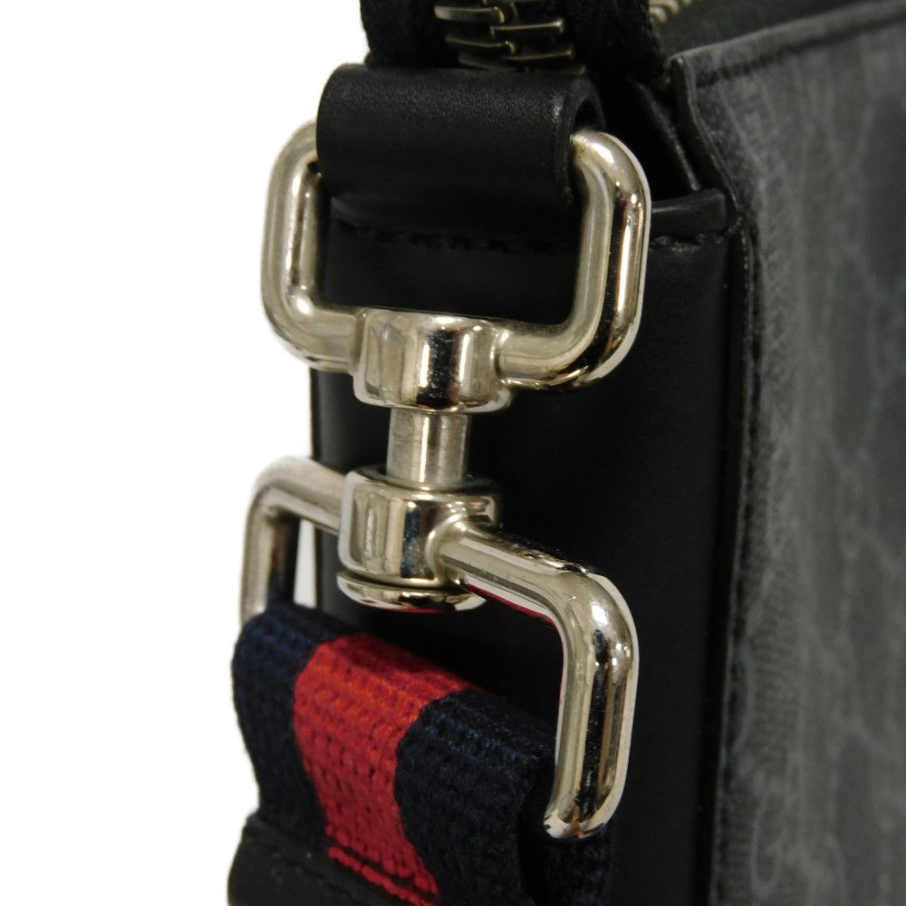 GUCCI Shoulder Bag 474137 9F23N 8850 GG Supreme canvas (polyurethane processing) x Calfskin leather black Embroidery GG Supreme Messenger Bag