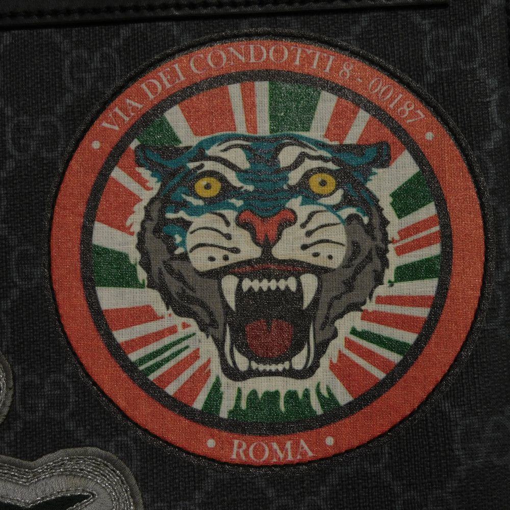 GUCCI Shoulder Bag 474137 9F23N 8850 GG Supreme canvas (polyurethane processing) x Calfskin leather black Embroidery GG Supreme Messenger Bag