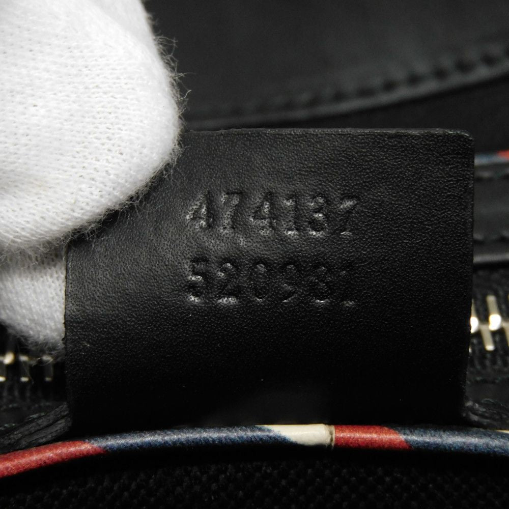 GUCCI Shoulder Bag 474137 9F23N 8850 GG Supreme canvas (polyurethane processing) x Calfskin leather black Embroidery GG Supreme Messenger Bag