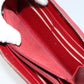 CHANEL Matelasse Long Wallet Caviar Skin Red Silver CC