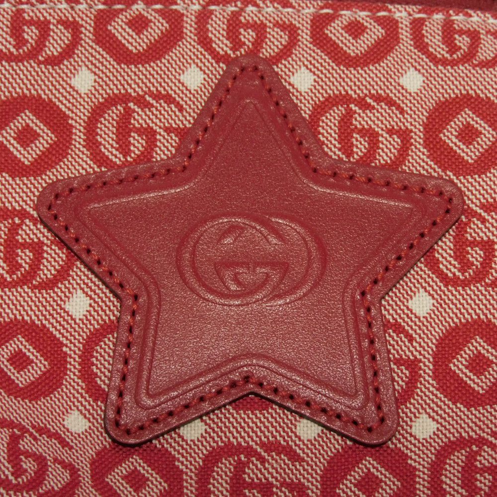 GUCCI Sling bag 502095 FABBD 6479 Cotton canvas x calf leather Red GG Web Cotton Unused Chilled license Star Interlocking G Waist Pouch Kids Used Authentic