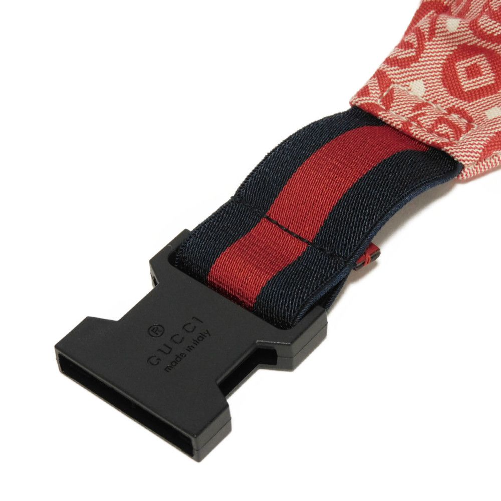GUCCI Sling bag 502095 FABBD 6479 Cotton canvas x calf leather Red GG Web Cotton Unused Chilled license Star Interlocking G Waist Pouch Kids Used Authentic
