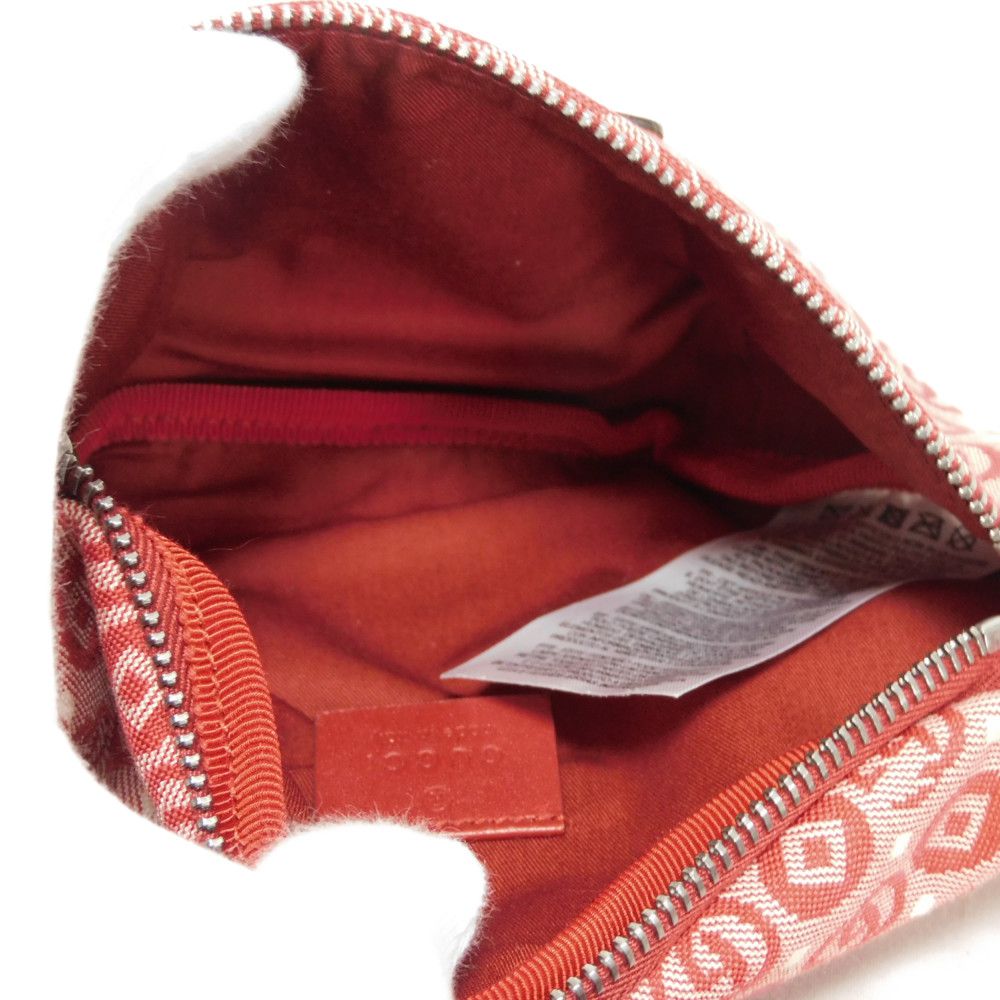 GUCCI Sling bag 502095 FABBD 6479 Cotton canvas x calf leather Red GG Web Cotton Unused Chilled license Star Interlocking G Waist Pouch Kids Used Authentic