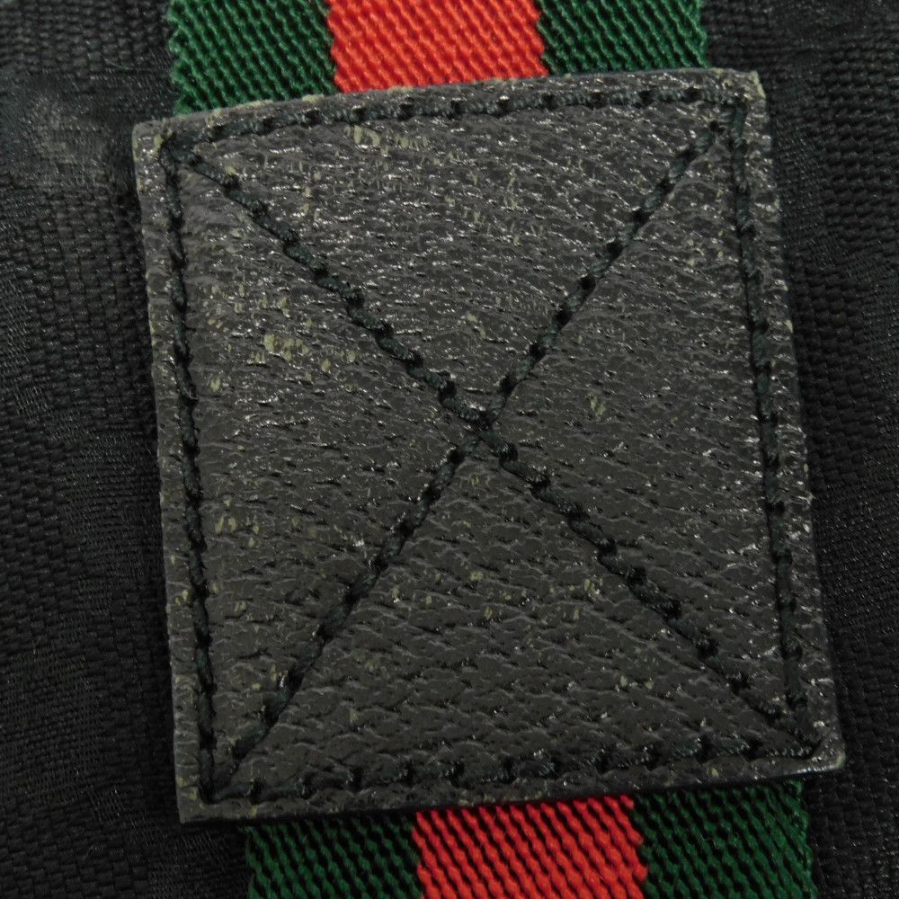GUCCI Tote Bag 189669 GG canvas x calf leather (embossed) black Logo embossing GG canvas tote