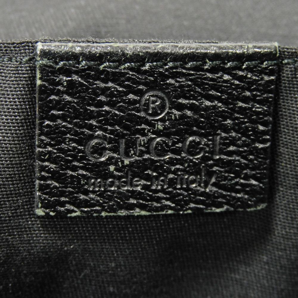 GUCCI Tote Bag 189669 GG canvas x calf leather (embossed) black Logo embossing GG canvas tote