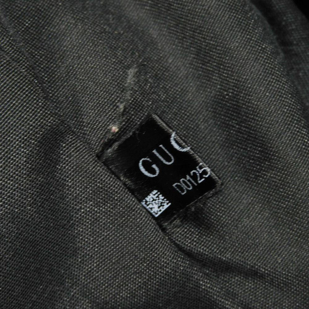 GUCCI Tote Bag 189669 GG canvas x calf leather (embossed) black Logo embossing GG canvas tote