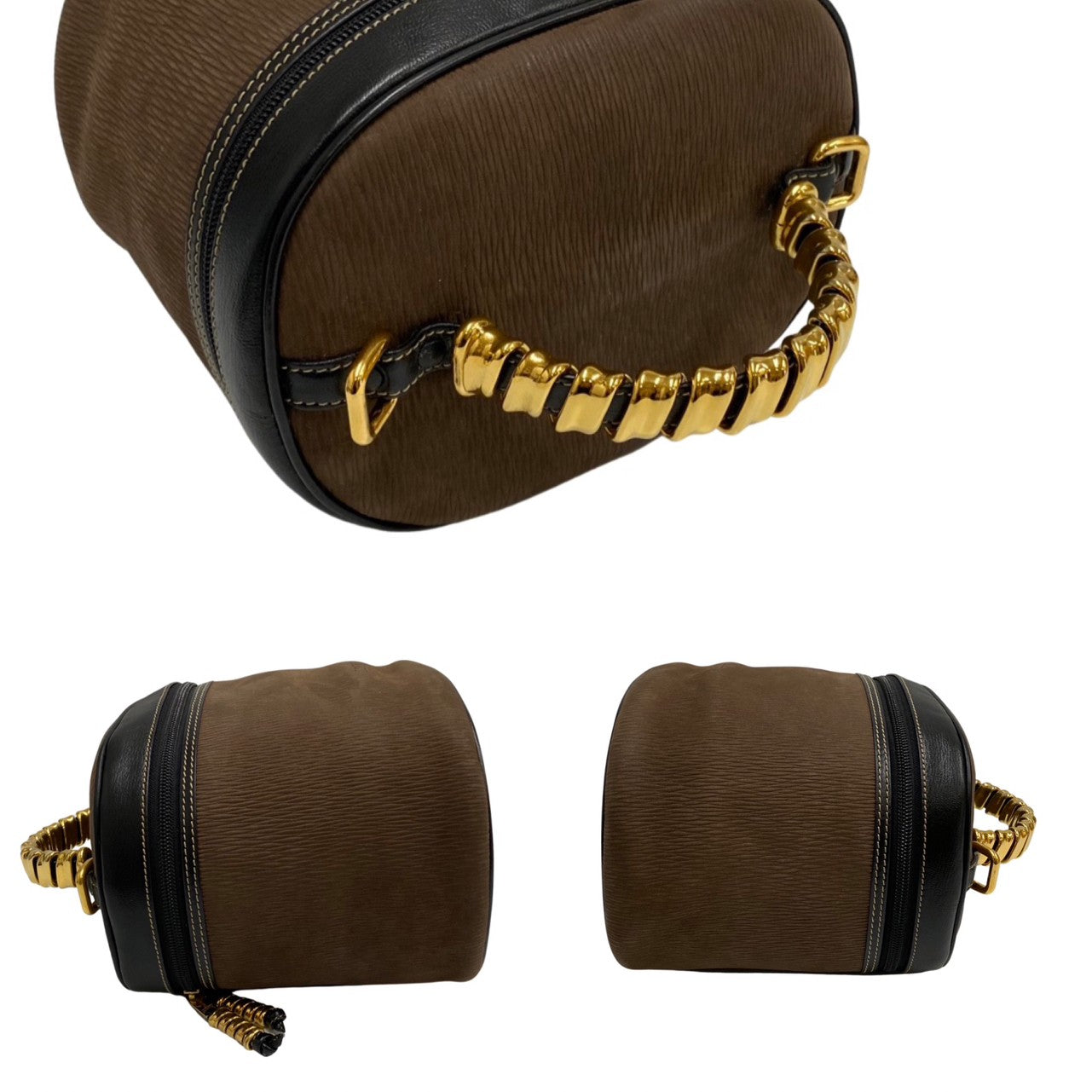 LOEWE Shoulder Bag Suede, Leather Brown Twist handle Velazquez Women Used Authentic