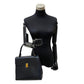 LOEWE Shoulder Bag Calfskin, Leather Navy Anagram logo Metal Women Used Authentic