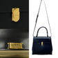 LOEWE Shoulder Bag Calfskin, Leather Navy Anagram logo Metal Women Used Authentic