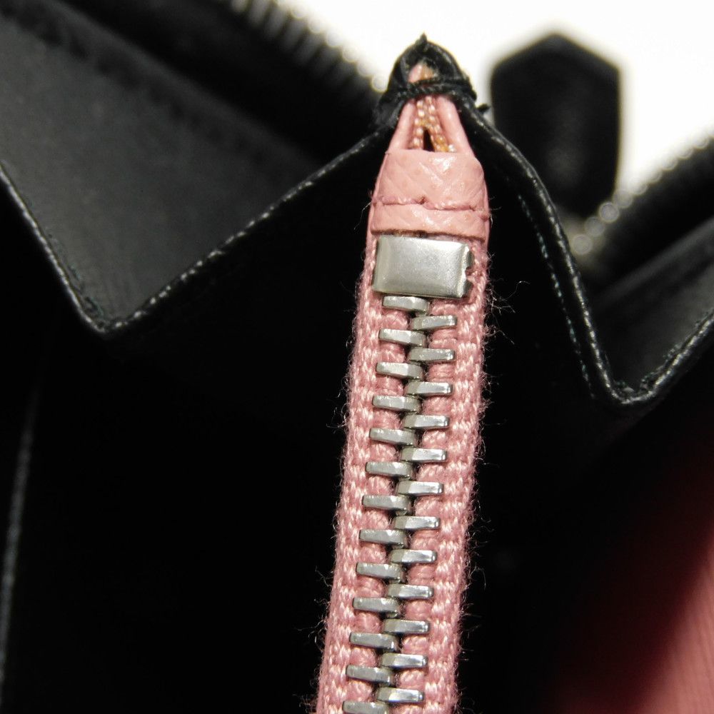 PRADA Long Wallet Purse Safiano leather (stamped) Nero logo Saffiano Robot Zip-Around Wallet
