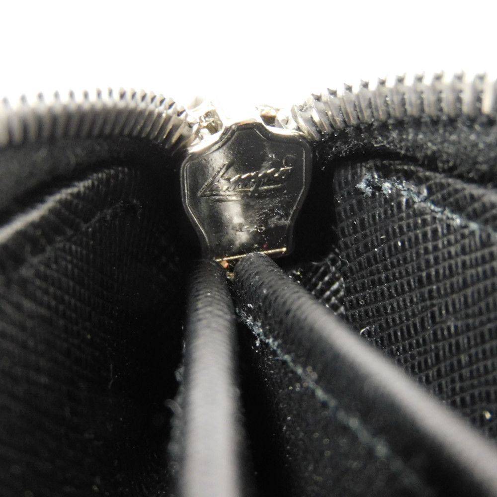 PRADA Long Wallet Purse Safiano leather (stamped) Nero logo Saffiano Robot Zip-Around Wallet