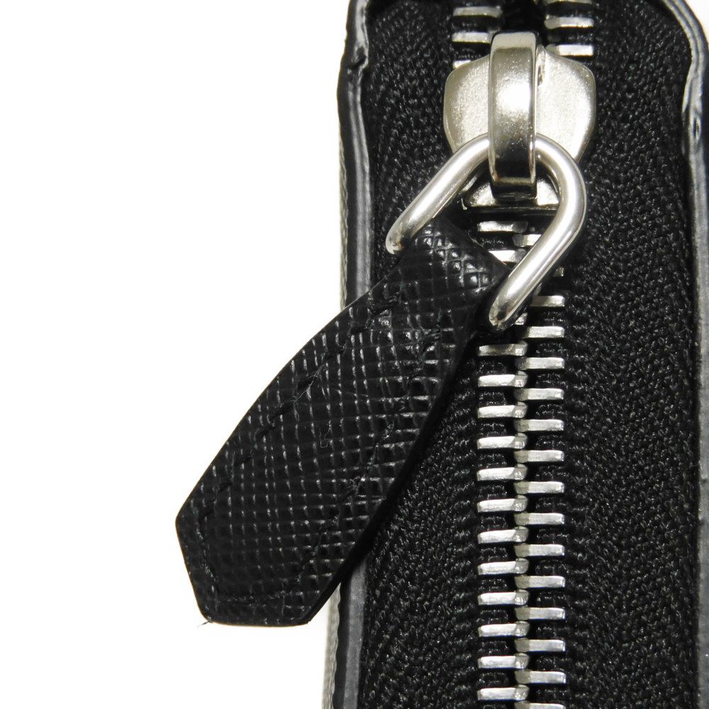 PRADA Long Wallet Purse Safiano leather (stamped) Nero logo Saffiano Robot Zip-Around Wallet