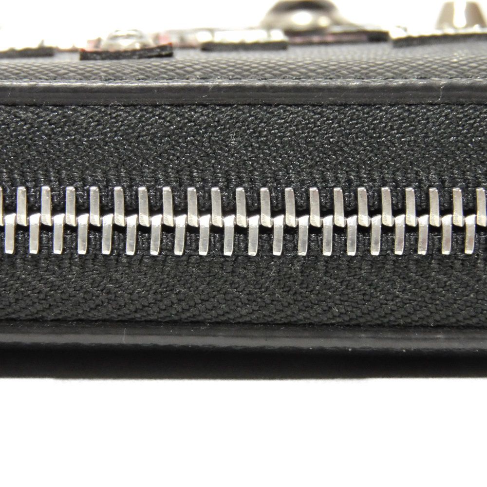 PRADA Long Wallet Purse Safiano leather (stamped) Nero logo Saffiano Robot Zip-Around Wallet