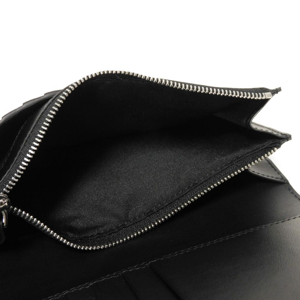 BURBERRY Long Wallet Purse 8054850 Smooth Calfskin Leather black Logo foil stamping Embossed Check Continental Wallet
