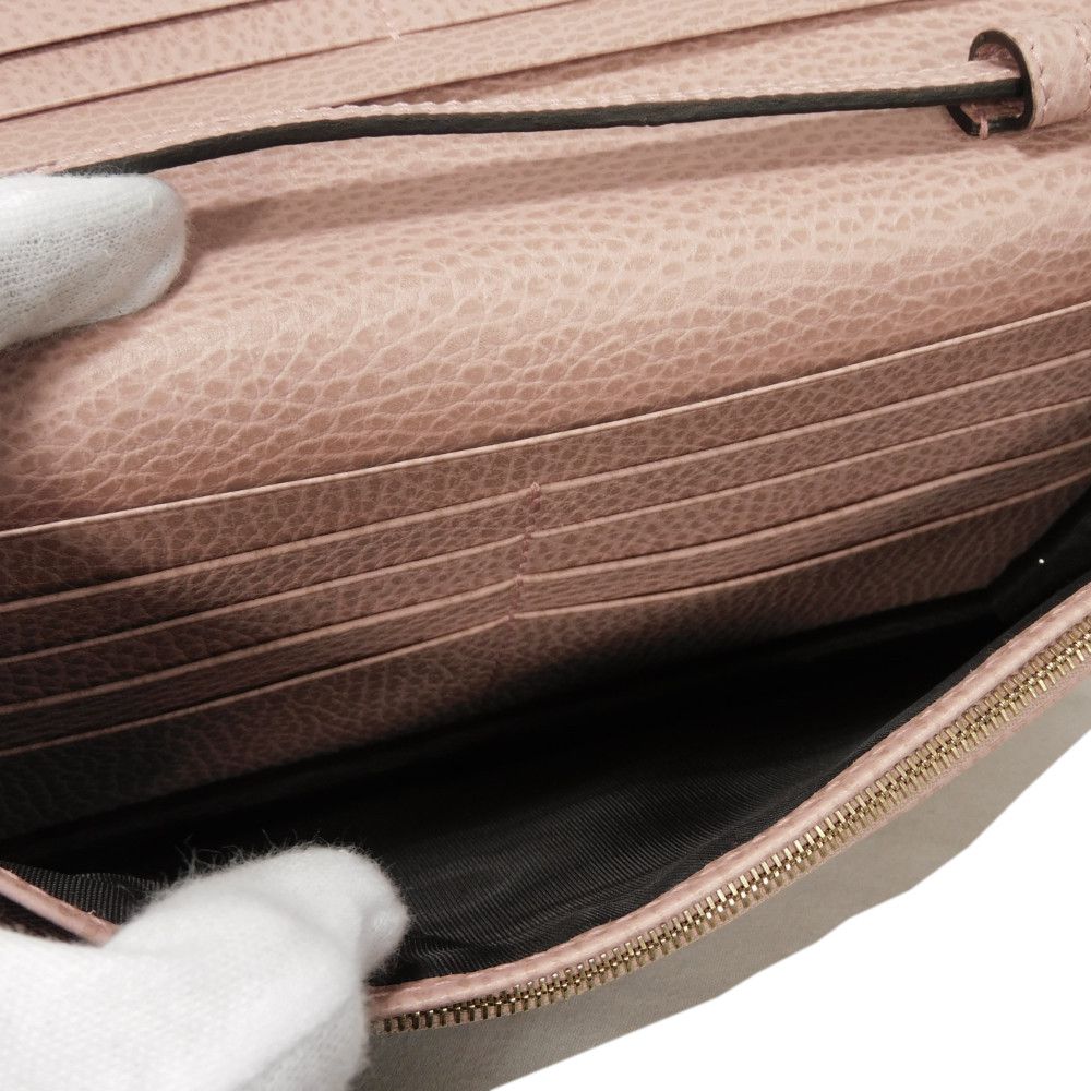 GUCCI Shoulder Bag 368231 Calf leather (embossed) Soft pink Logo foil stamping Swing Shoulder Wallet