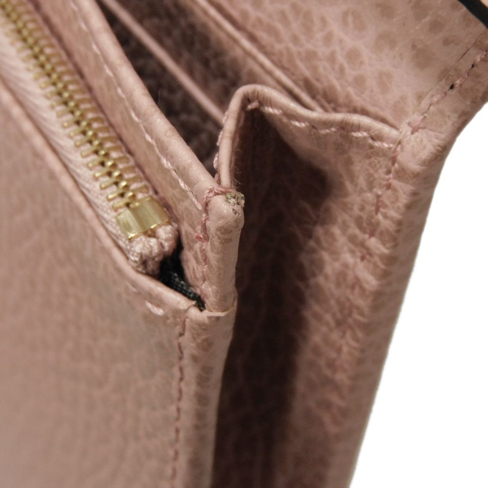 GUCCI Shoulder Bag 368231 Calf leather (embossed) Soft pink Logo foil stamping Swing Shoulder Wallet