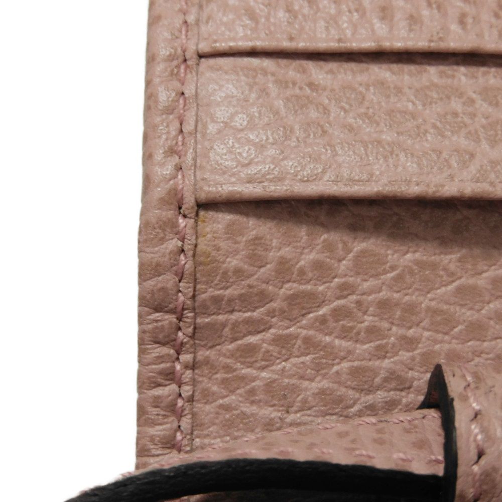 GUCCI Shoulder Bag 368231 Calf leather (embossed) Soft pink Logo foil stamping Swing Shoulder Wallet